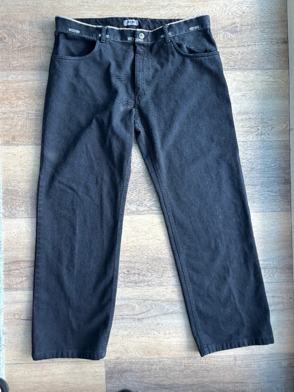 Vintage Moschino Jeans Black Straight Leg Pants Size 40 Made in Italy